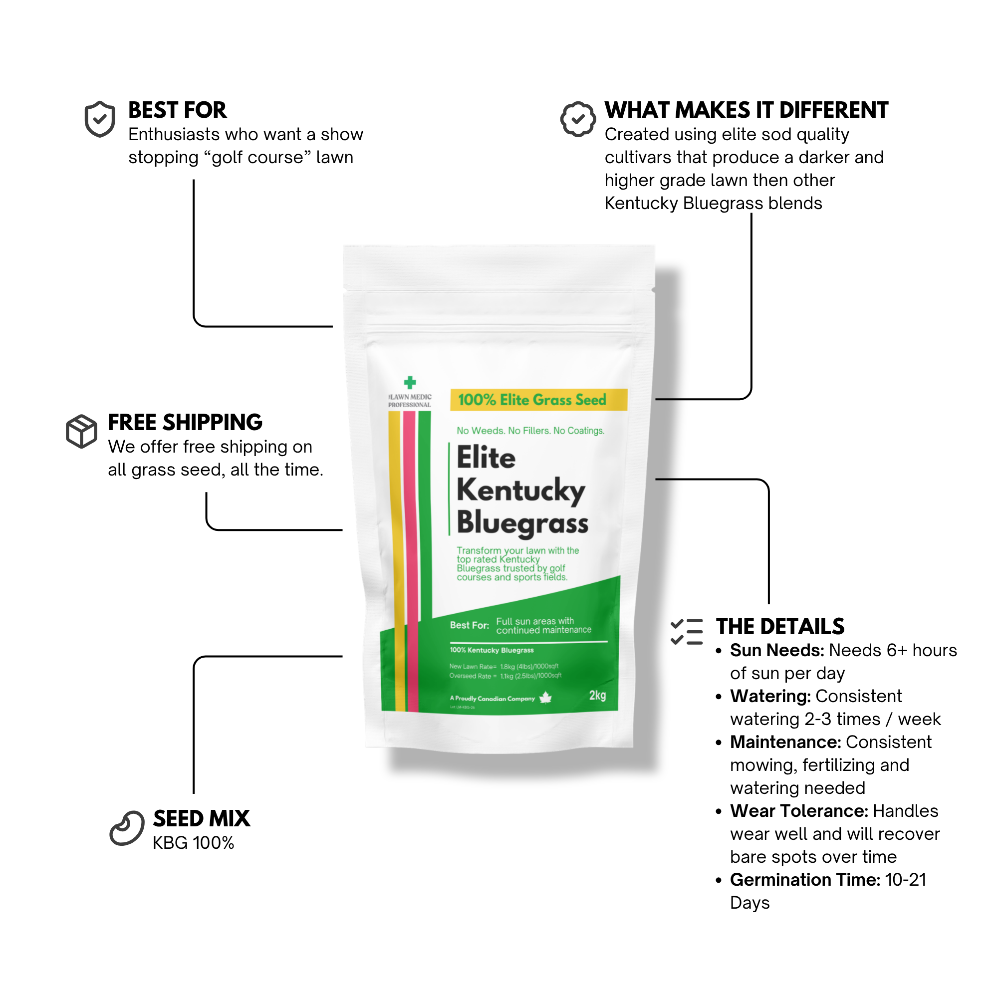 Elite Kentucky Bluegrass Grass Seed