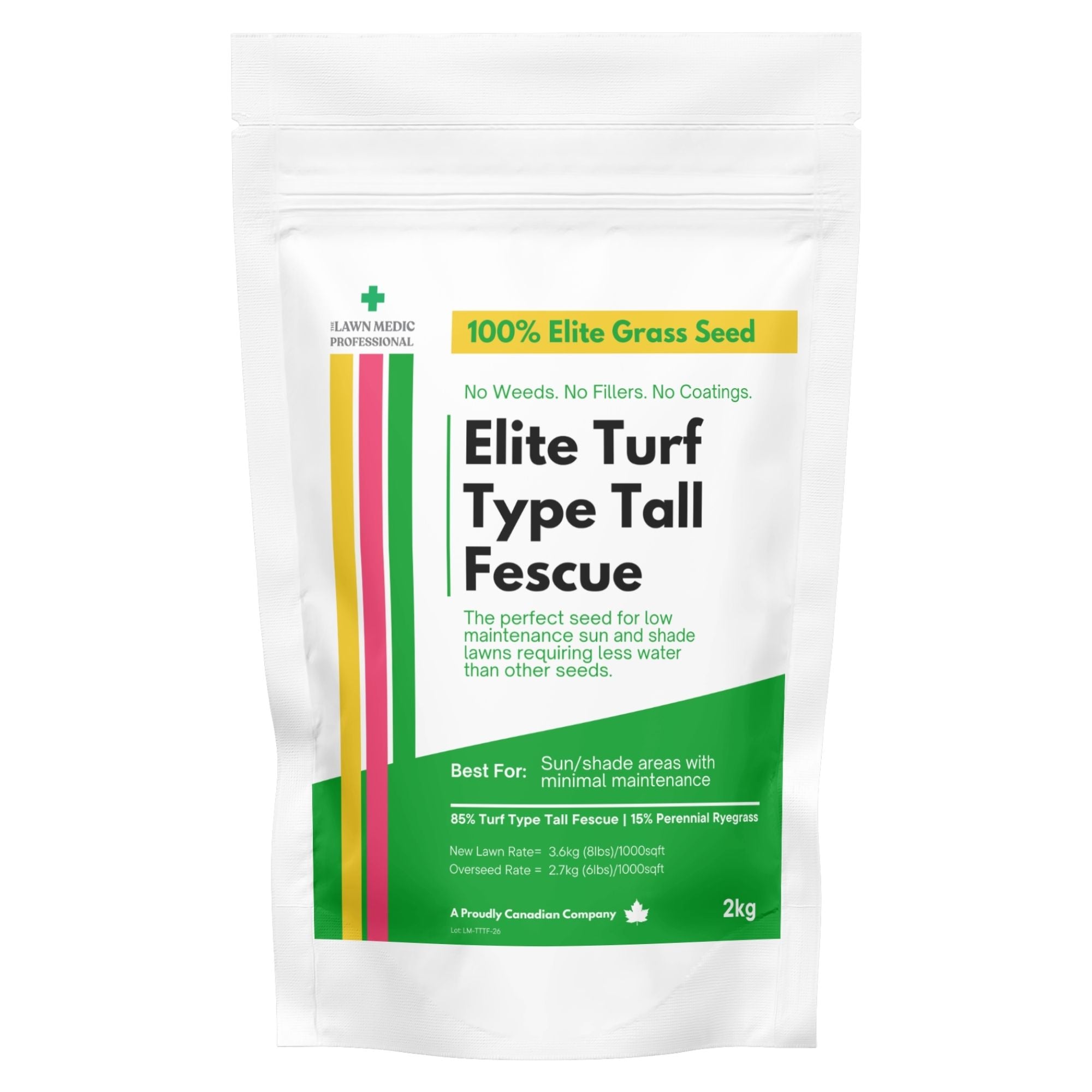 Elite Turf Type Tall Fescue grass seed bag low maintenance